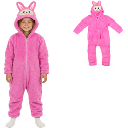 Strój LABUBU, kostium imitujący futerko, piżama LAFUFU z ogonkiem rozmiary: 110-140 RÓŻOWA