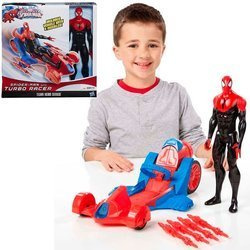 SPIDERMAN + SAMOCHÓD TURBO RACER HASBRO DUŻY MODEL