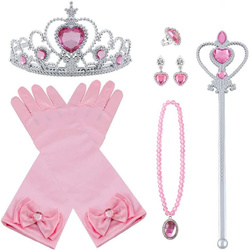 Akcesoria AURORA Śpiąca Królewna Korona rękawiczki kolczyki... 8 elementów
