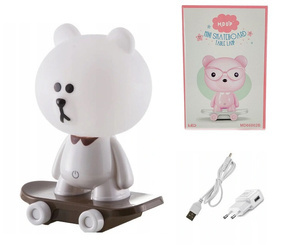 LAMPKA BIAŁY MIŚ NA DESKOLOCE LED