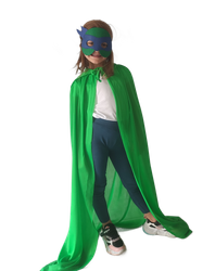 STRÓJ KOSTIUM LEONARDO ŻÓŁWIE NINJA PELERYNA + MASKA