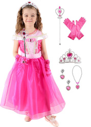 STRÓJ SUKIENKA AURORA KSIĘŻNICZKA ŚPIĄCA KRÓLEWNA DISNEY AKCESORIA