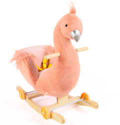 Pluszowy Bujaczek FLEMING na biegunach 2w1 – Bujak Jeździk Płozy, Kółka