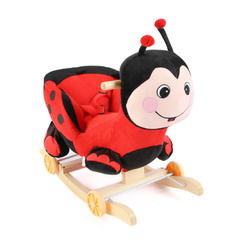 Pluszowy Bujaczek BIEDRONKA na biegunach 2w1 – Bujak Jeździk Płozy, Kółka