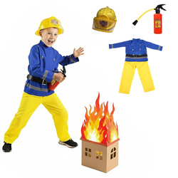 Strój STRAŻAK SAM Kostium z Kaskiem i Gaśnicą