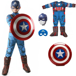 Strój KAPITAN AMERYKA + 2xMASKA + TARCZA, AVENGERS rozmiary: 104-128