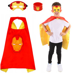 STRÓJ KOSTIUM IRON MAN AVENGERS PELERYNA MASKA KARNAWAŁ DLA DZIECI
