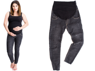 SPODNIE CIĄŻOWE JEANS REGULOWANY PANEL M6