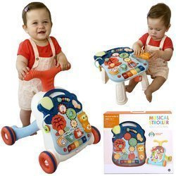 CHODZIK INTERAKTYWNY PCHACZ EDUKACYJNY STOLIK 6w1 NIEBIESKI