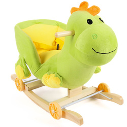 Pluszowy Bujaczek SMOK na biegunach 2w1 – Bujak Jeździk Płozy, Kółka