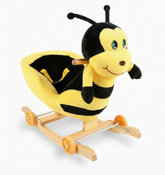 Pluszowy Bujaczek PSZCZÓŁKA na biegunach 2w1 – Bujak Jeździk Płozy, Kółka