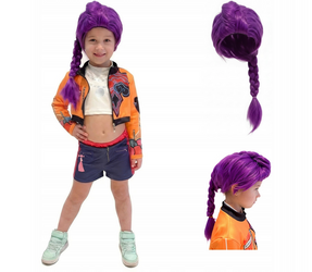 Strój zestaw RUMI WARRIOR-1 HAIR-VIOLET Demon Hunters KPOP Cosplay Łowczynie Demonów 6-13 lat rozmiary: 116-152
