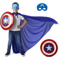 Strój Kapitan Ameryka: PELERYNA, MASKA + interaktywna TARCZA, kostium AVENGERS