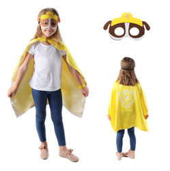 STRÓJ KOSTIUM RUBBLE PSI PATROL PELERYNA MASKA KARNAWAŁ DLA DZIECI