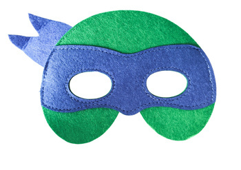 FILCOWA MASKA LEONARDO ŻÓŁWIE NINJA