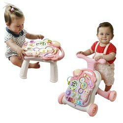 CHODZIK INTERAKTYWNY PCHACZ EDUKACYJNY STOLIK 6w1 RÓŻOWY