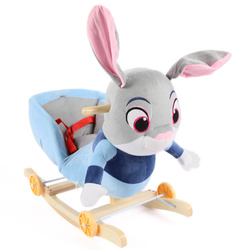 Pluszowy Bujaczek KRÓLIK na biegunach 2w1 – Bujak Jeździk Płozy, Kółka