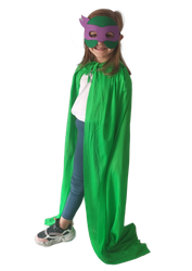 STRÓJ KOSTIUM DONATELLO ŻÓŁWIE NINJA PELERYNA + MASKA