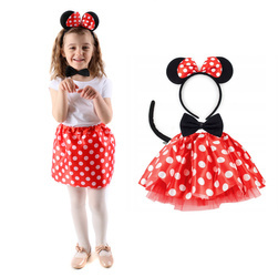 STRÓJ ZESTAW MYSZKA SPÓDNICZKA OPASKA OGON MINNIE MIKI