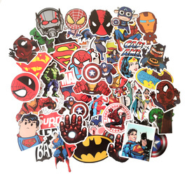 DUŻY ZESTAW NAKLEJKI AVENGERS SPIDERMAN BATMAN HULK 50 SZT