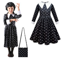 STRÓJ SUKIENKA DLA DZIECI WEDNESDAY ADDAMS MUNDUREK HALLOWEEN KARNAWAŁ