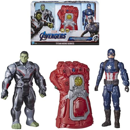 HASBRO ZESTAW FIGUREK HULK KAPITAN AMERYKA+ RĘKAWICA AVENGERS E6072