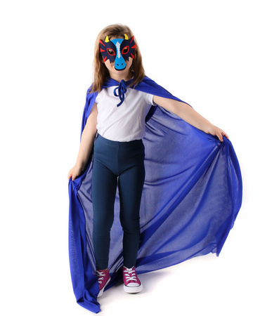 STRÓJ KOSTIUM NIEBIESKI SMOK MASKA PELERYNA KARNAWAŁ HALLOWEEN BAL IMPREZA UNISEX