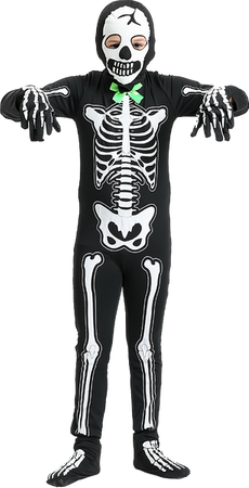 STRÓJ PRZEBRANIE ŚWIECĄCY  W CIEMNOŚCI SZKIELETOR KOŚCIOTRUP Z KOSĄ HALOWEEN KARNAWAŁ UNISEX
