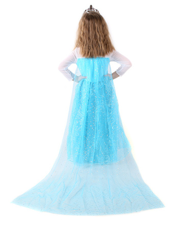 STRÓJ ZESTAW ELSA Z KRAINY LODU FROZEN SUKIENKA NASZYJNIK KOLCZYKI PIERŚCIONEK